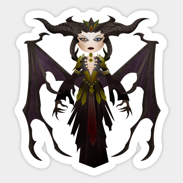 Queen Demon Sticker by Firebluegraphics